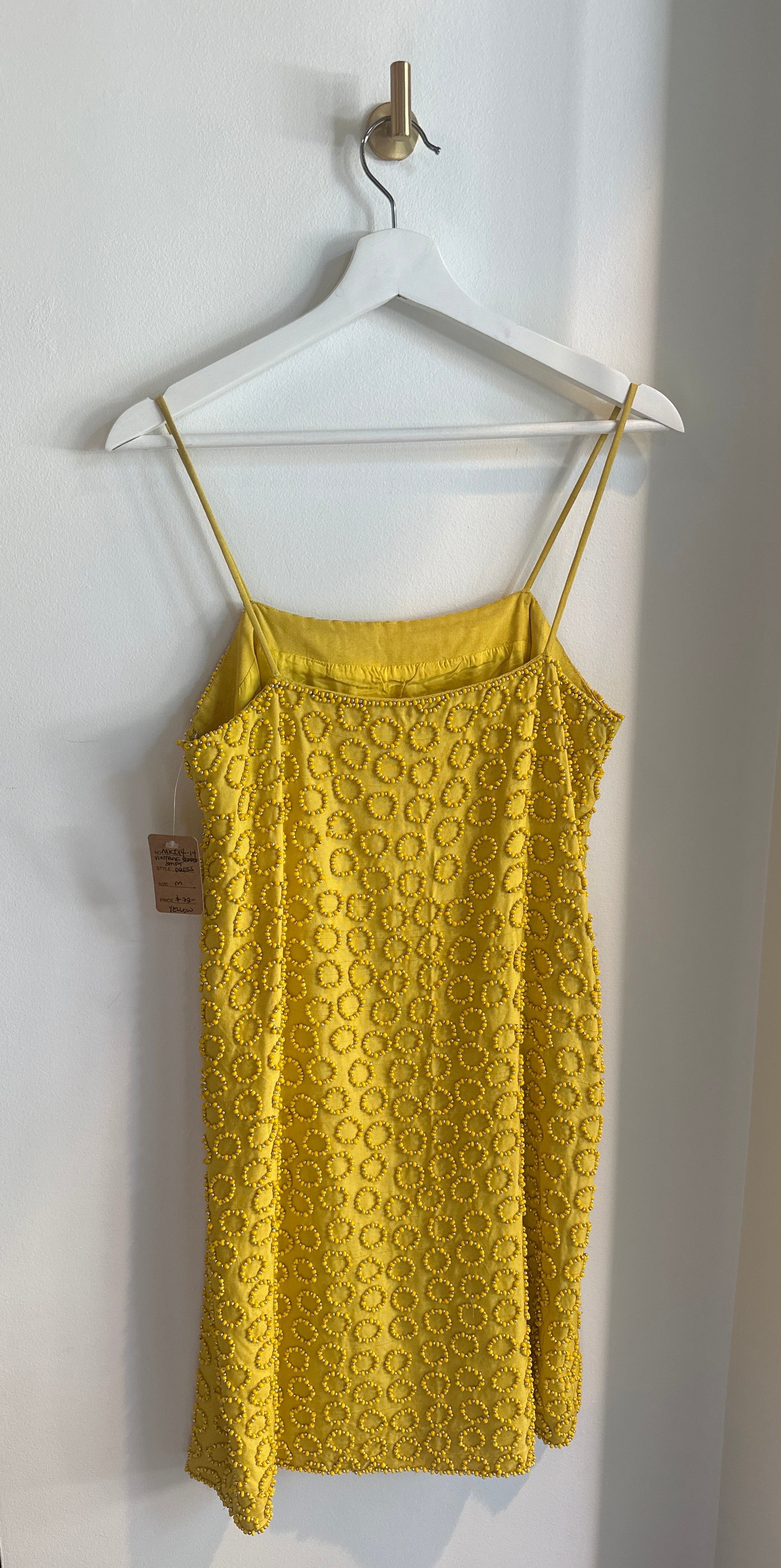 Vintage Hand-Beaded Shift Dress
Yellow | One-of-a-Kind Statement Piece | Size M