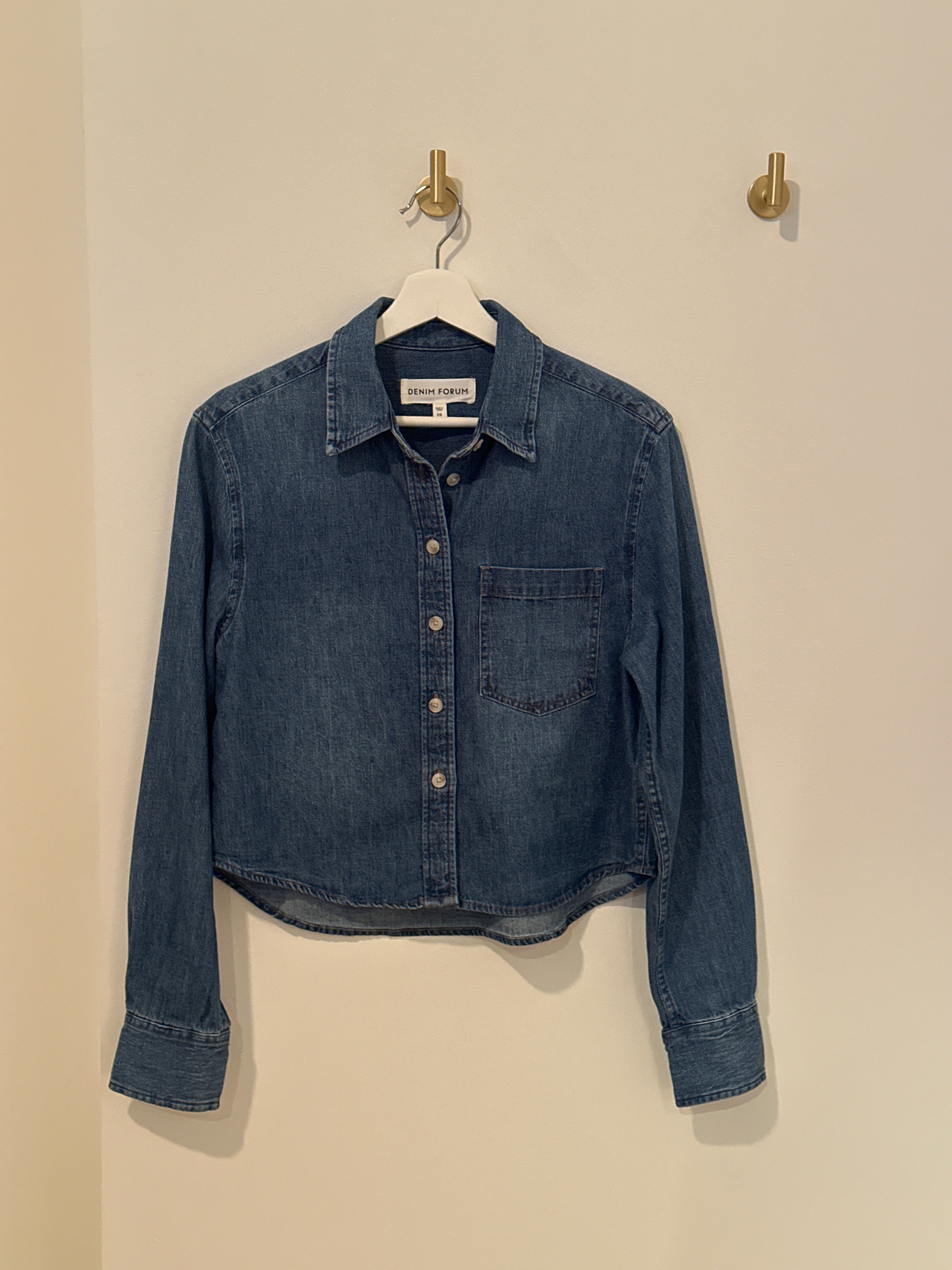 DENIM FORUM CROPPED DENIM SHIRT 'THE 80'S COMFY' XS