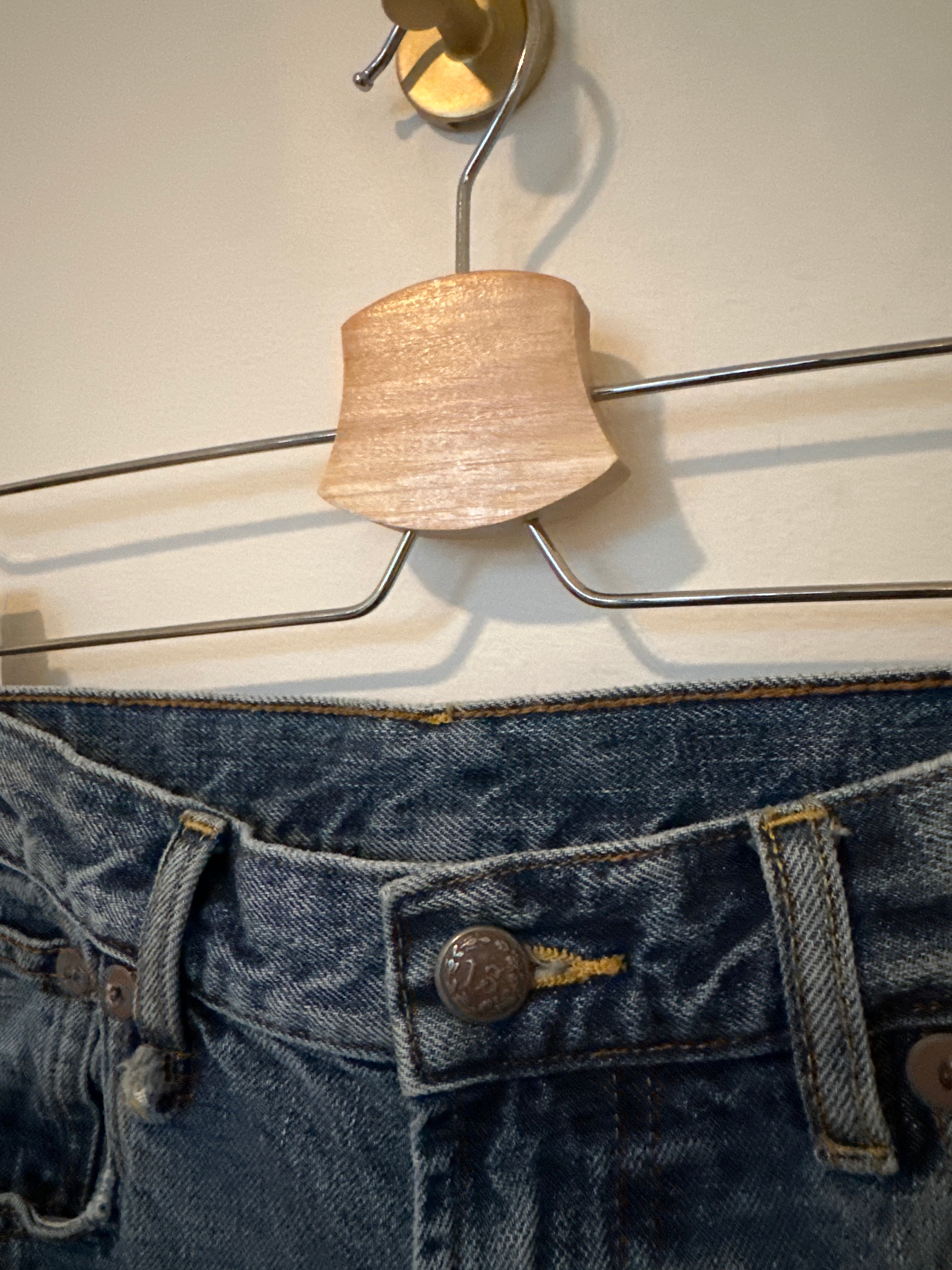 R13 Japanese Denim Wide Leg Distressed Hem Jeans 28