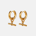  Jewelry Toggle Hinge Hoop14K Gold Earrings- Waterproof- PVD