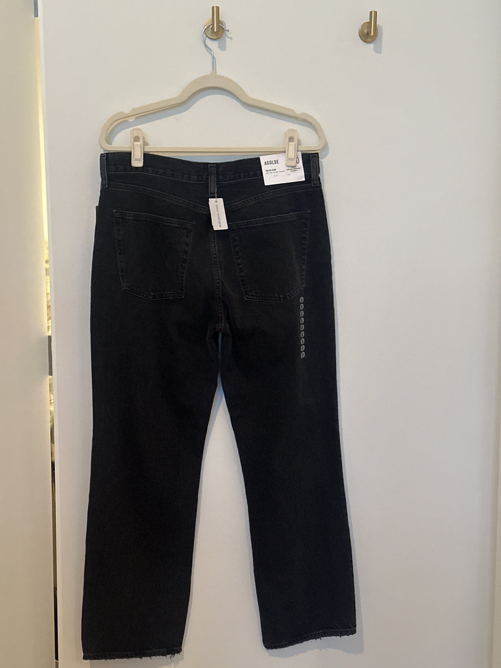 AGOLDE 'VALEN' Black Washed Out Mid Rise Vintage Straight Jean