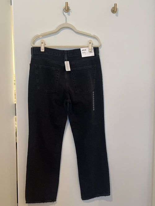 AGOLDE 'VALEN' Black Washed Out Mid Rise Vintage Straight Jean