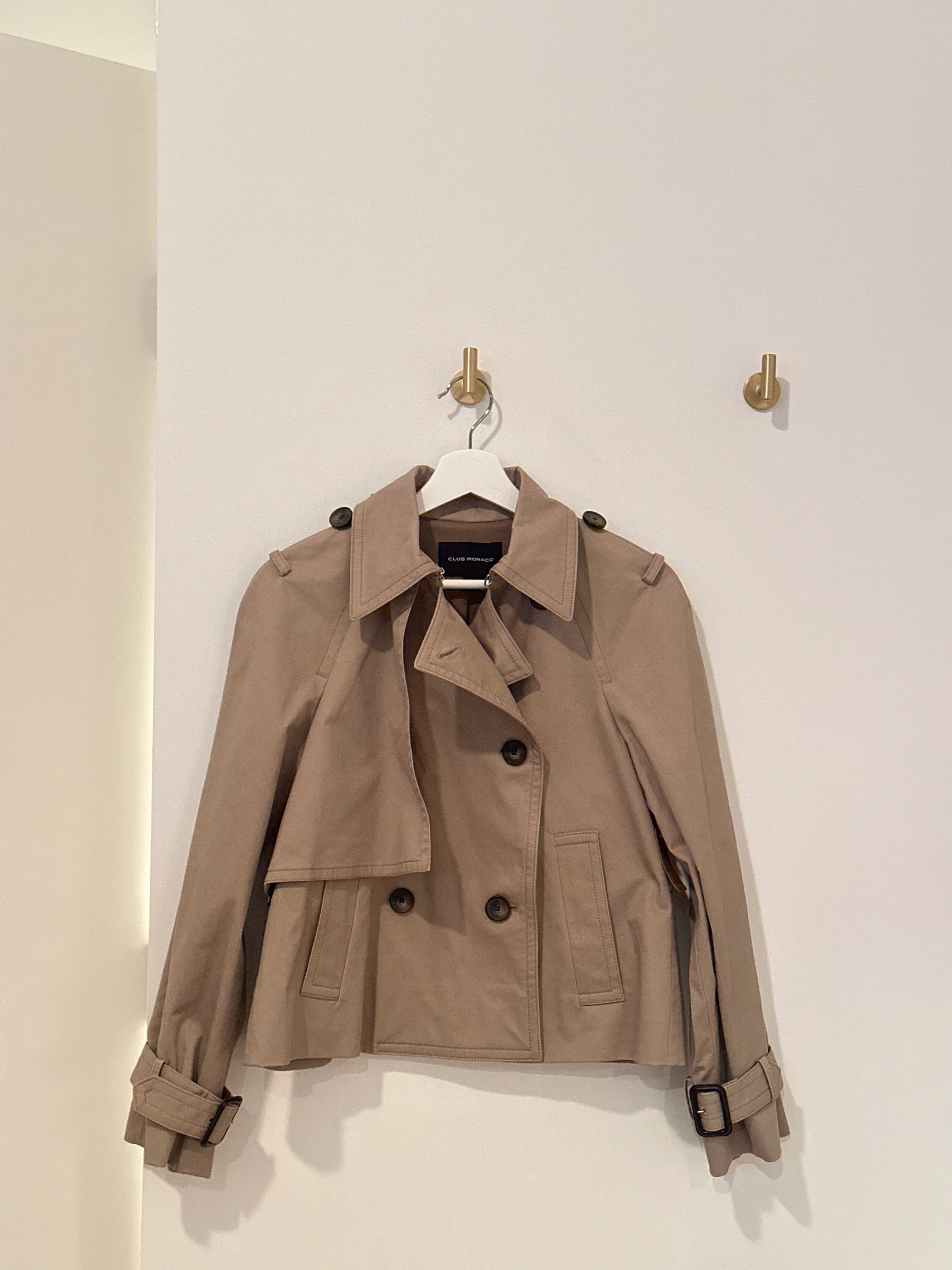 CLUB MONACO CROPPED TRENCH XS