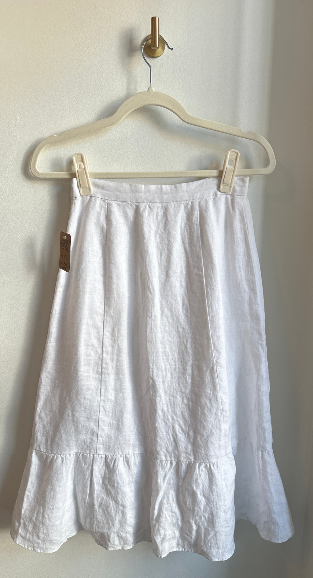 WILFRED Linen Midi Skirt – White — Size 0
