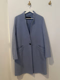 ZARA Powder Blue Single Button Stand Up Collar Coat