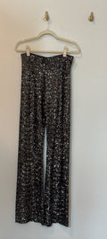ZARA Metallic Sequin Stretch Flared Pants Medium