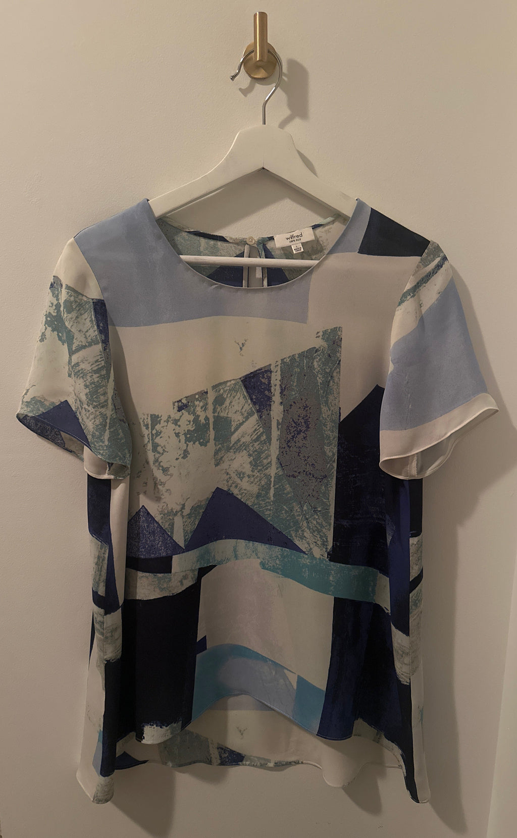 Wilfred Silk Geometric Print Blouse | Size L