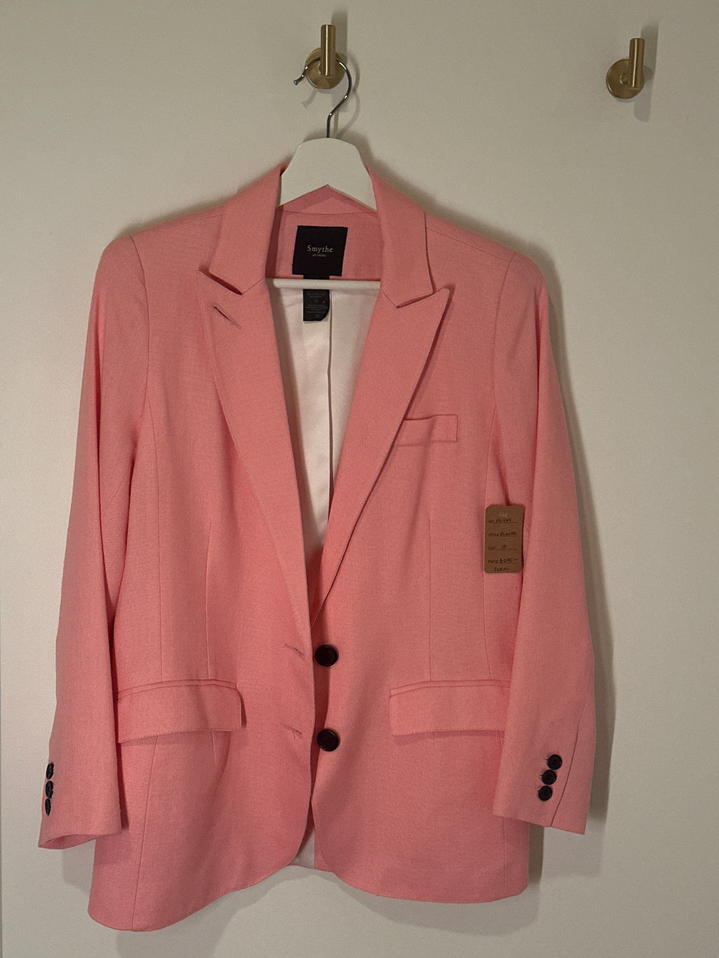 Smythe Single Breasted Coral Blazer