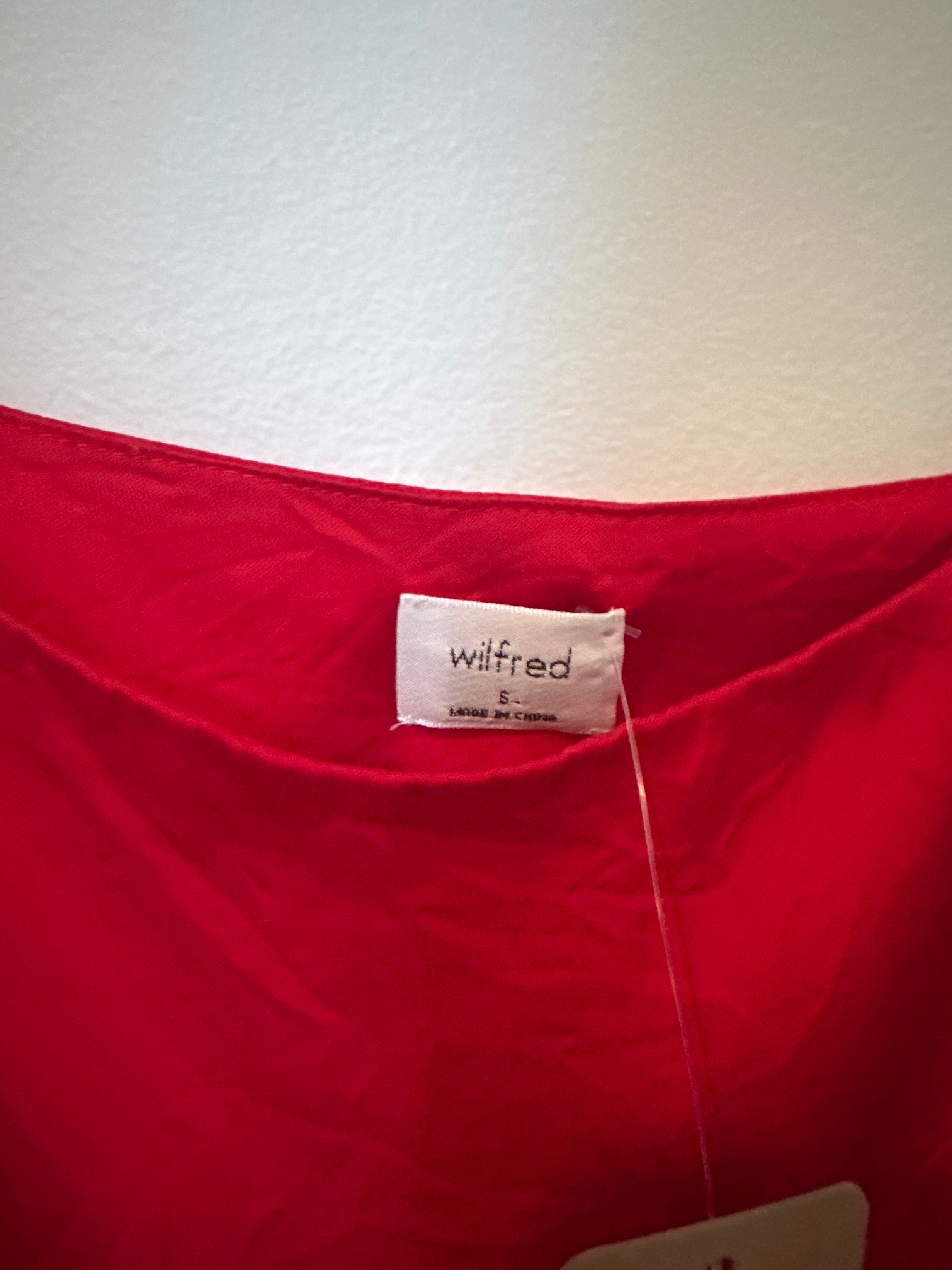 Wilfred Scoop Neck Small Little Red Silky Mini Dress