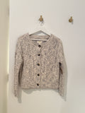 MAEVE by ANTHROPOLOGIE PATTERNED KNIT HEATHERED CREAM CARDIGAN XXS