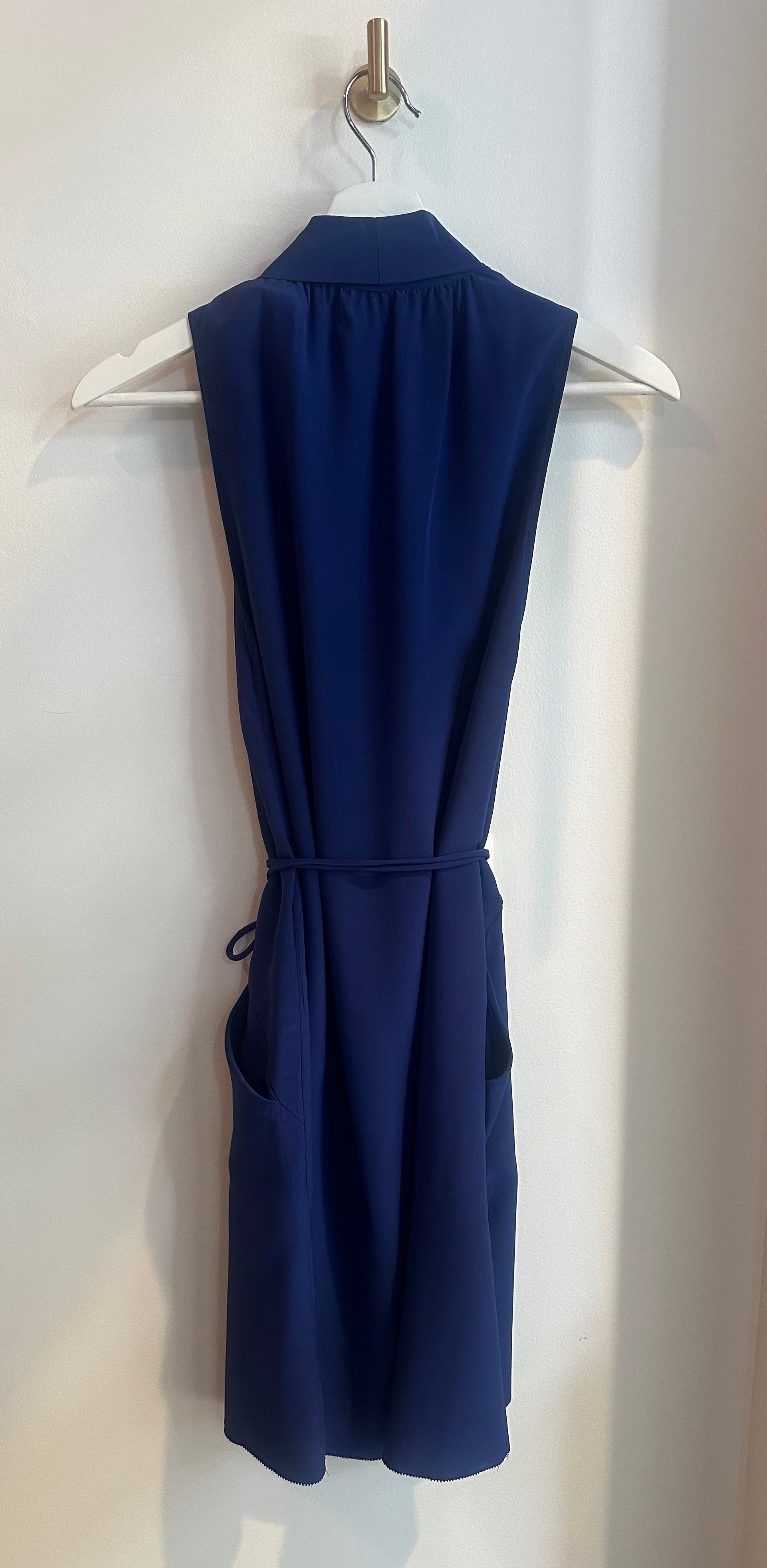Wilfred 100% Silk Tassel Tie Dress – Royal Cobalt Blue | Size S