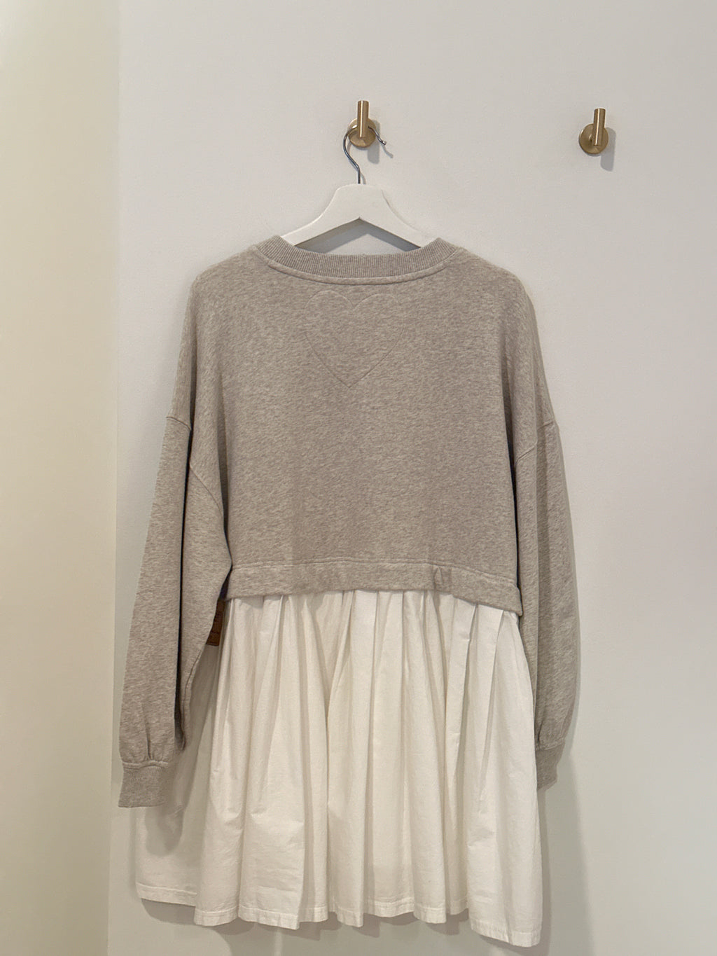 FREE PEOPLE CREW NECK WORN SWEATER PLEATED SHIRT DRESS XS