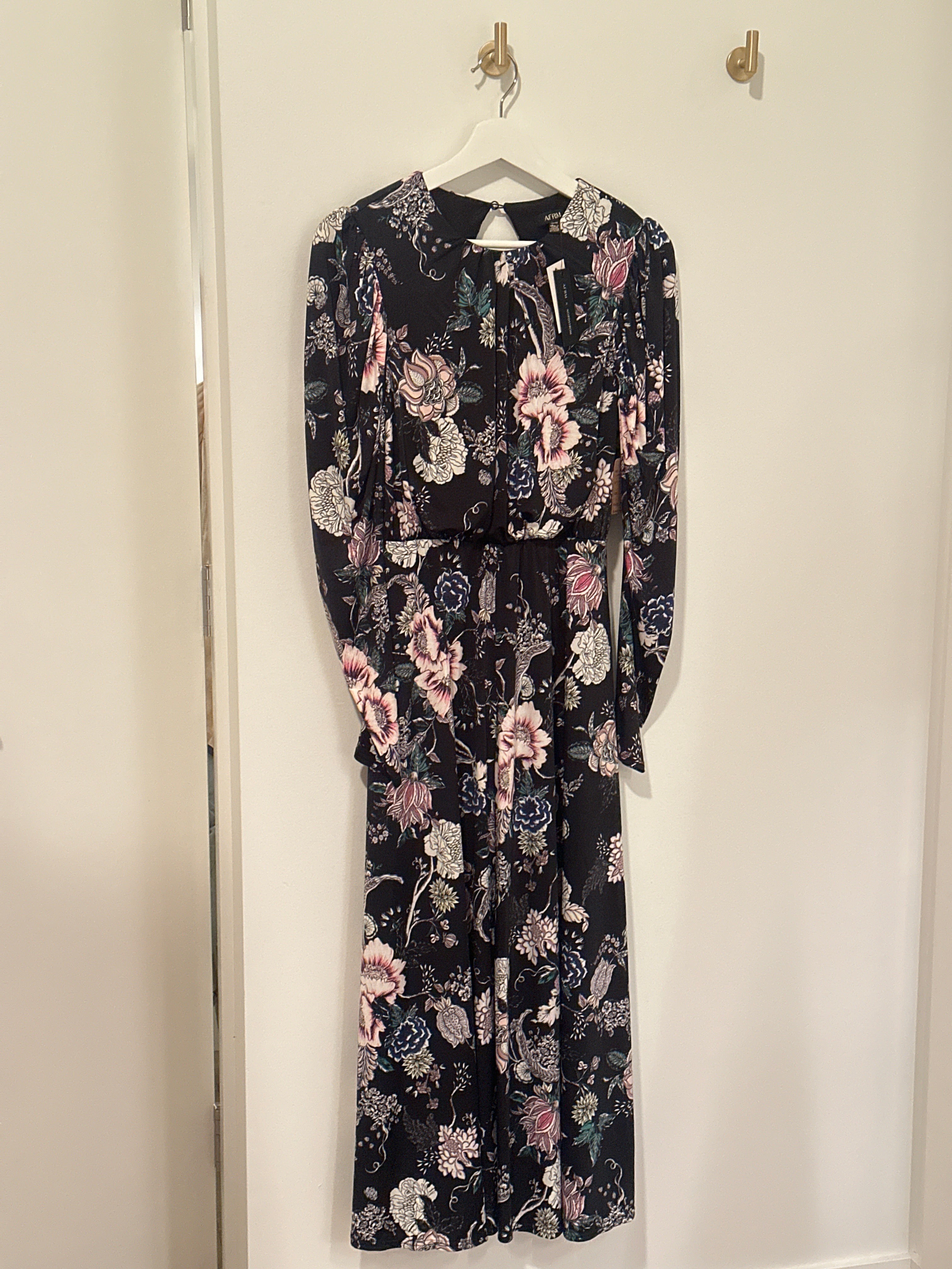 AFRM Long Sleeved, Exposed Back Maxi Dress