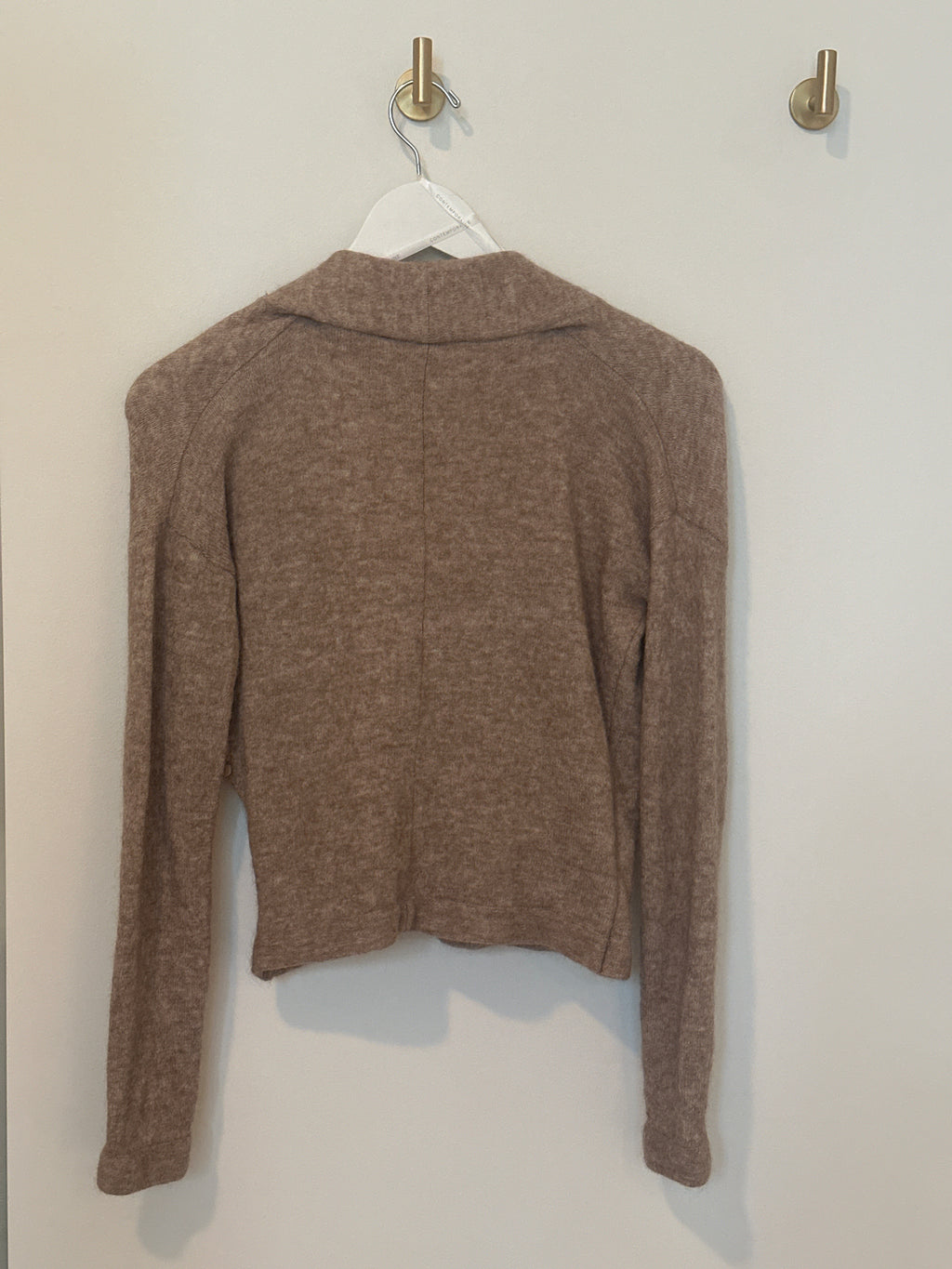 Contemporaine Oatmeal Cross Front Long Sleeve Sweater