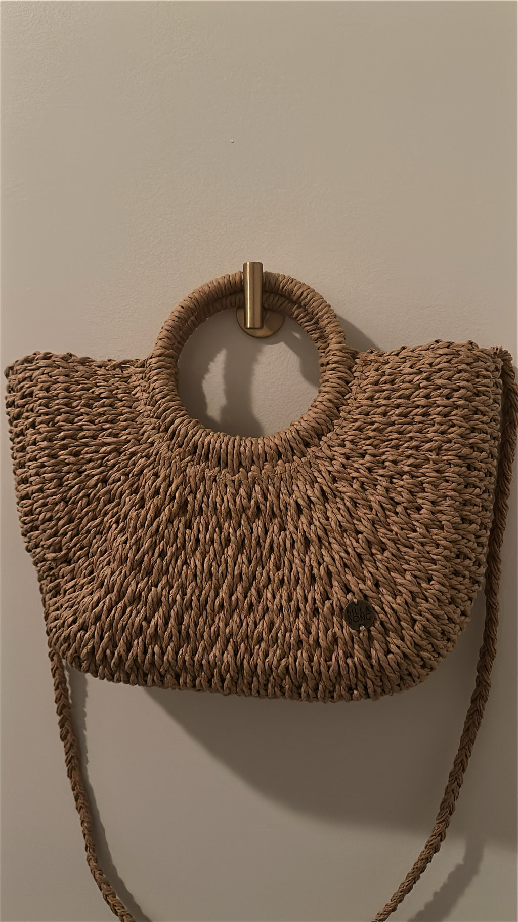 Billabong Woven Straw Tote with Circular Handles | O/S