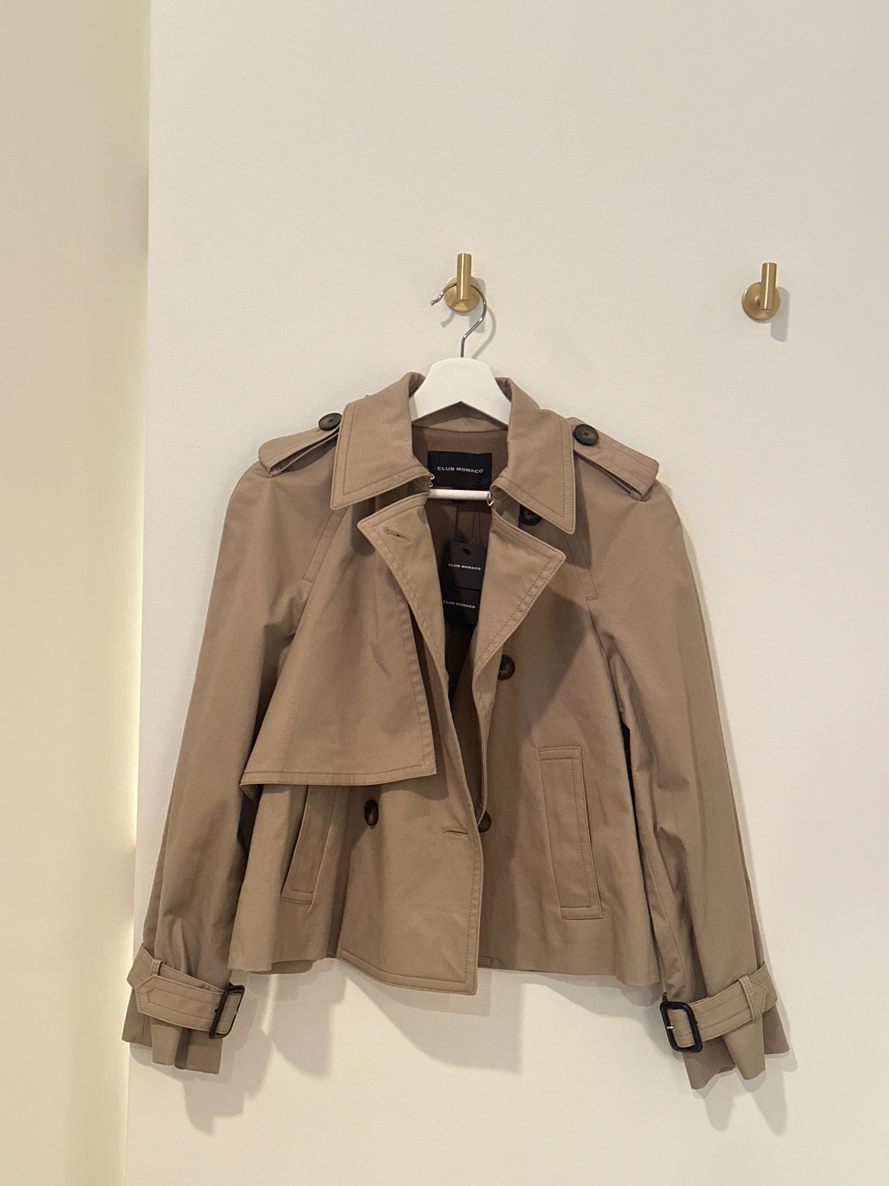 CLUB MONACO CROPPED TRENCH XS