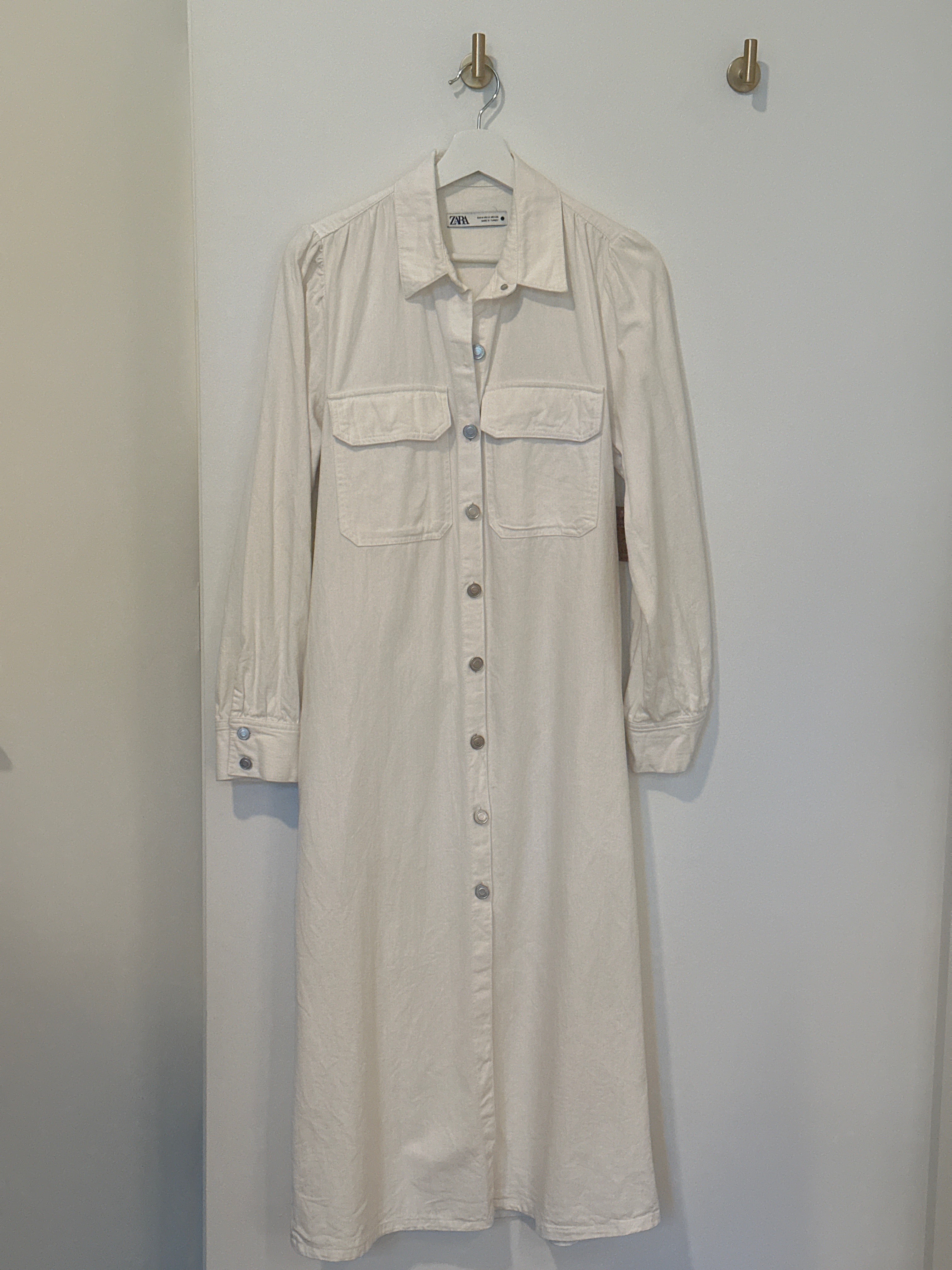 ZARA Floor Length Long Sleeved Shirt Dress