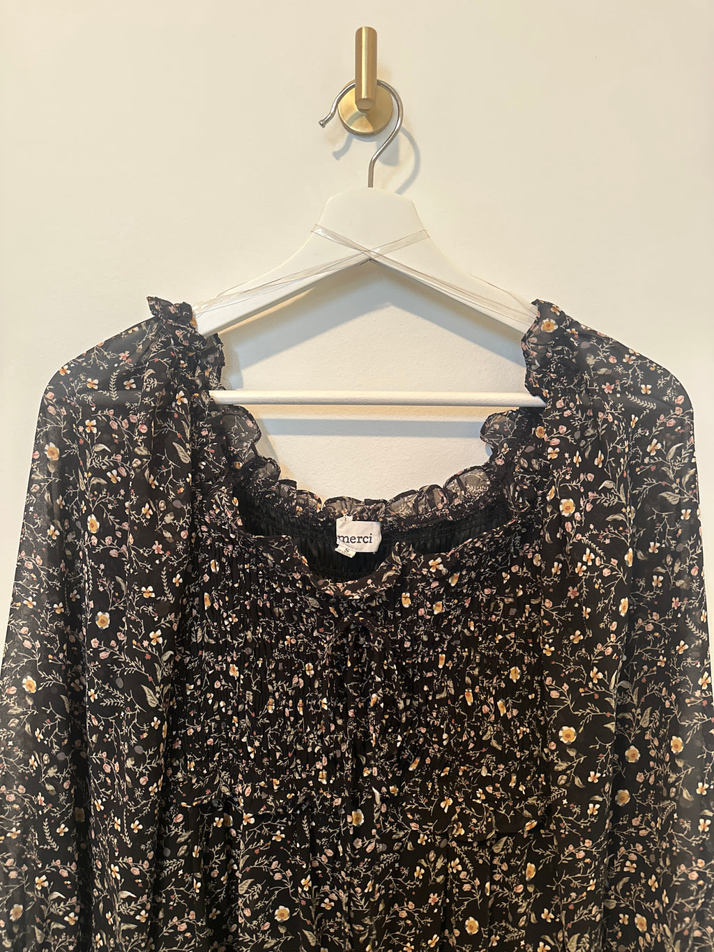 &merci Bohemian Style Flounced Bottom Full Length Dress