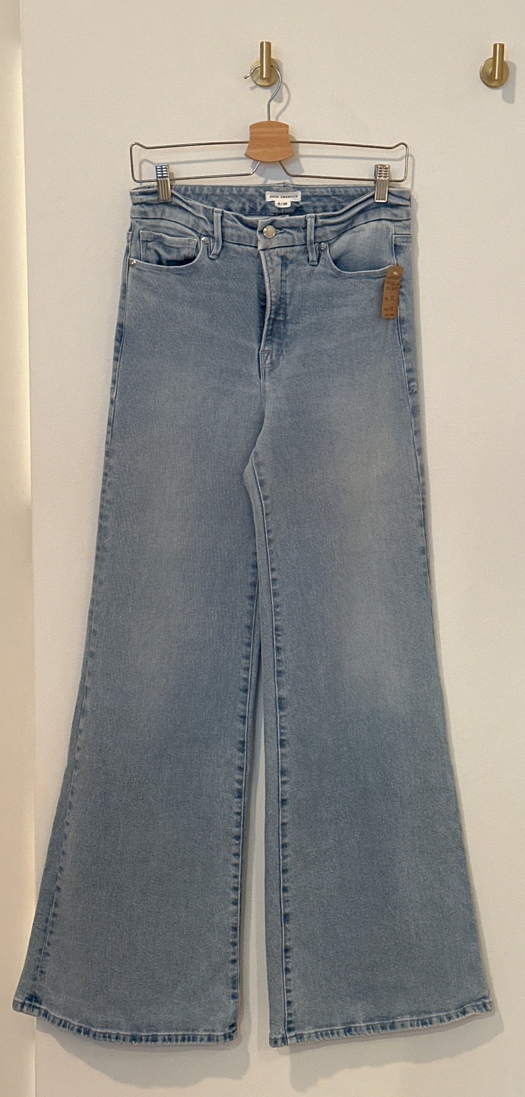 GOOD AMERICAN Palazzo Wide Leg Flare Jeans 6/28