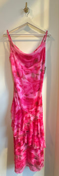 Pretty Garden Tiered Tank Dress — Pink Floral | Size L