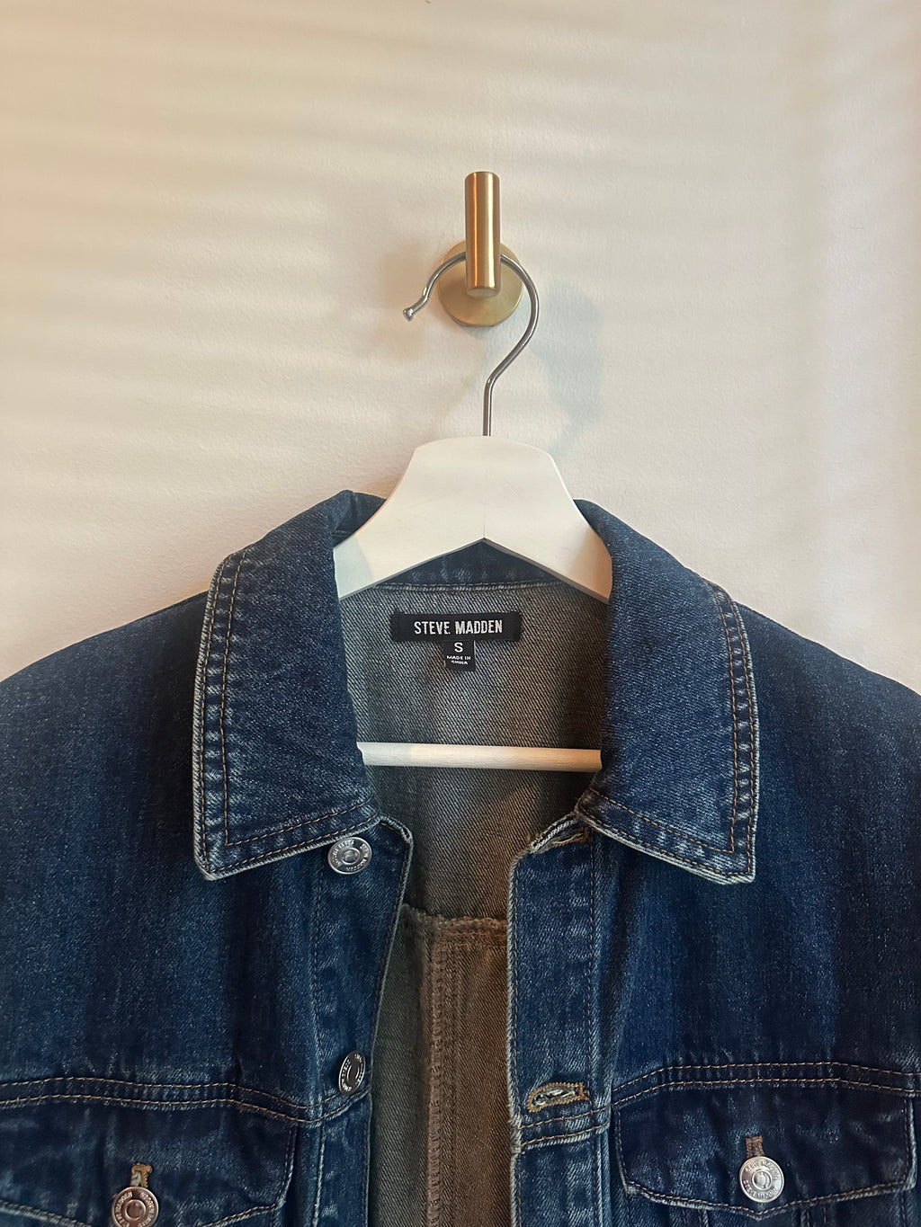 Steve Madden Maxine Denim Midi Shirtdress | Dark Indigo Denim | Size S