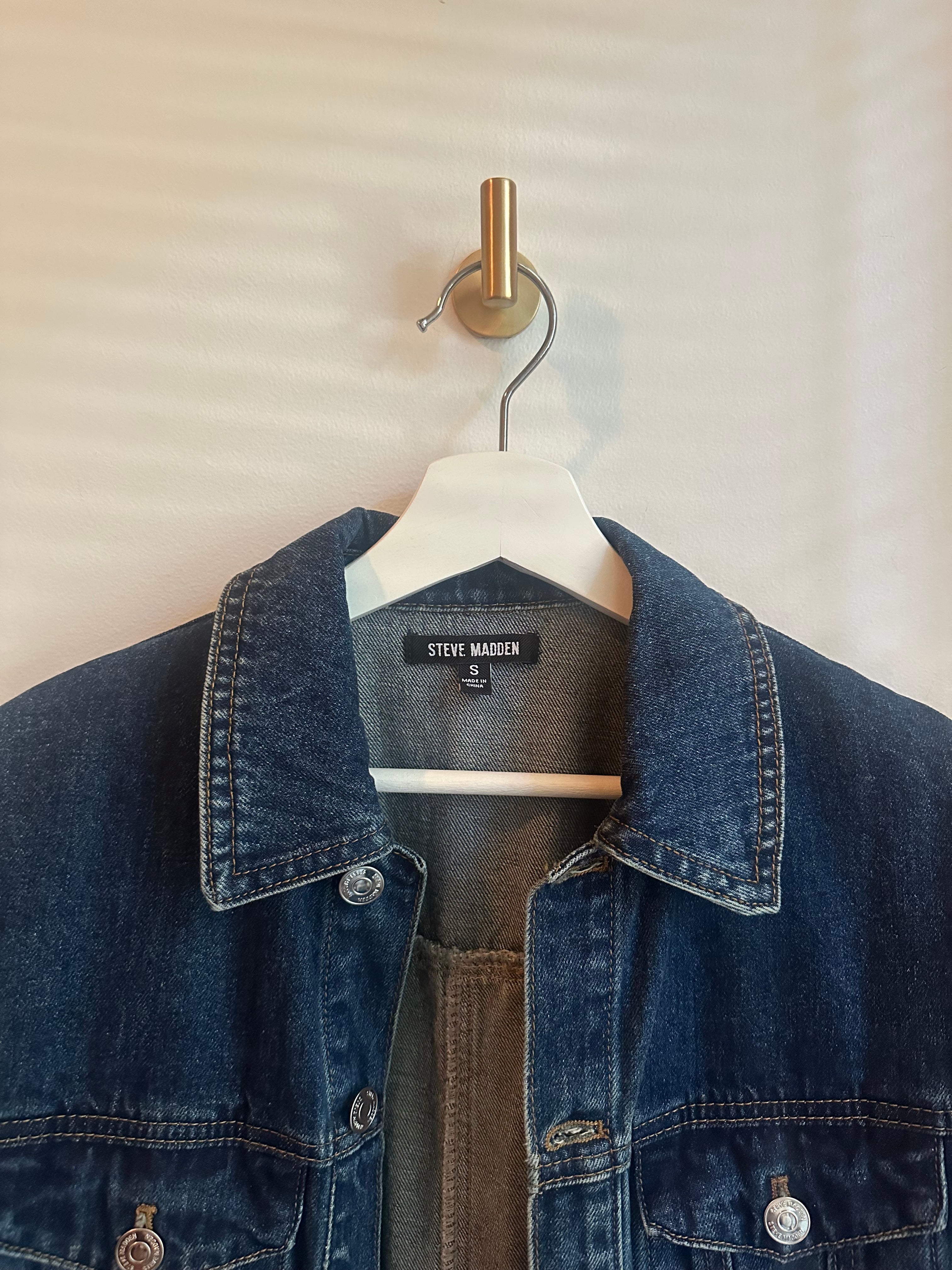 Steve Madden Maxine Denim Midi Shirtdress | Dark Indigo Denim | Size S