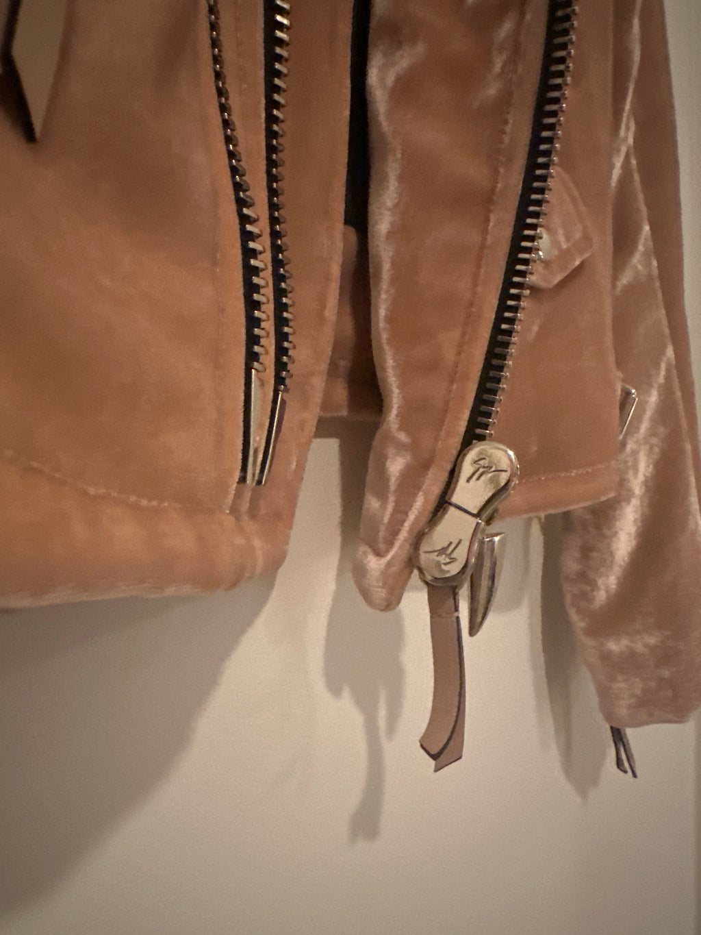 Guiseppi Zanotti Crushed Velvet Biker Jacket