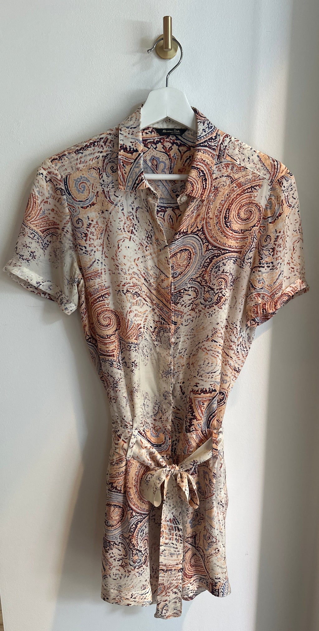 Massimo Dutti 100% Mulberry Silk Paisley Romper | Size 6