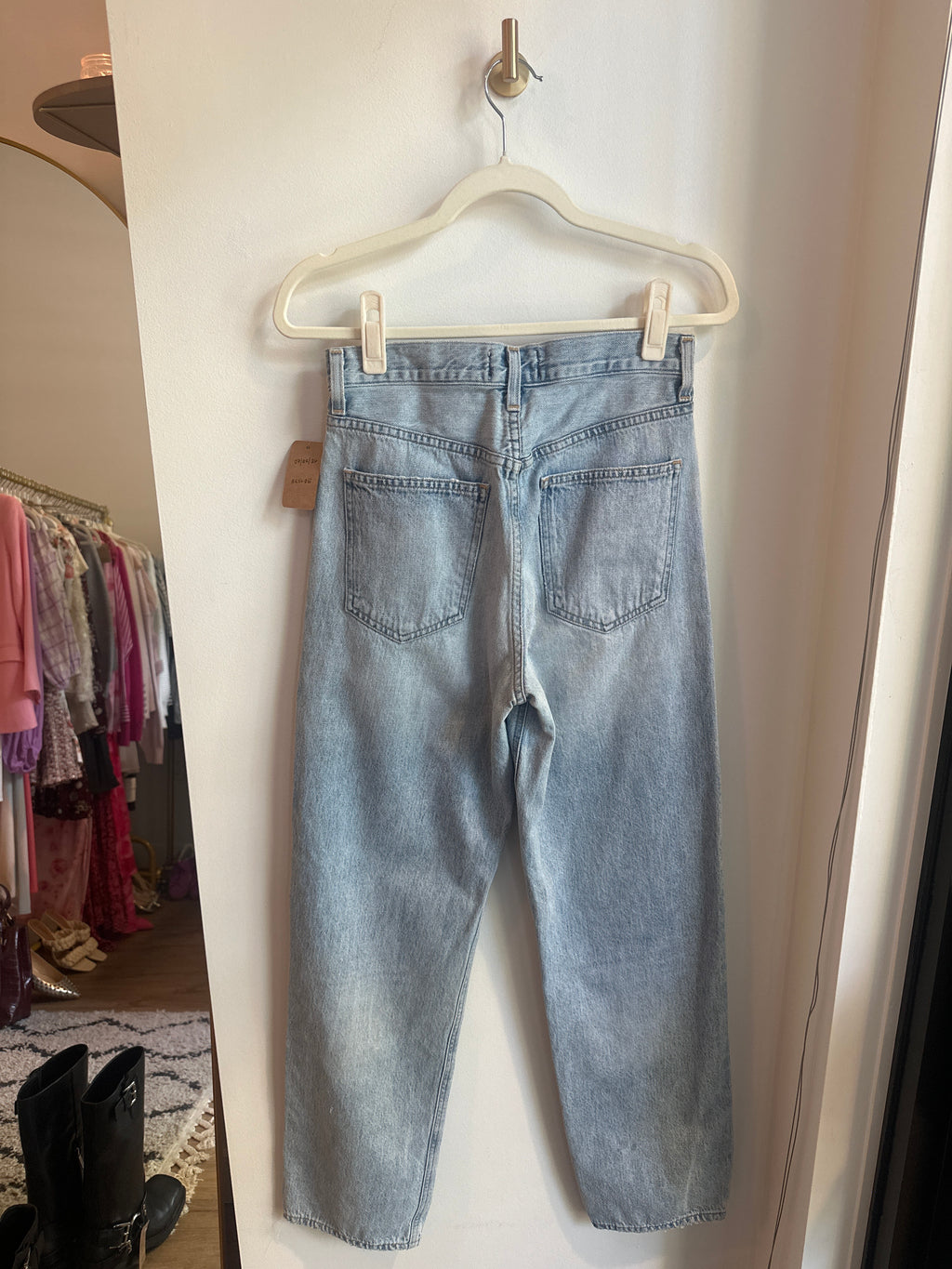 AGOLDE “Criss Cross” High Rise Jeans – Light Wash — Size 24 (waist measures 25-26)