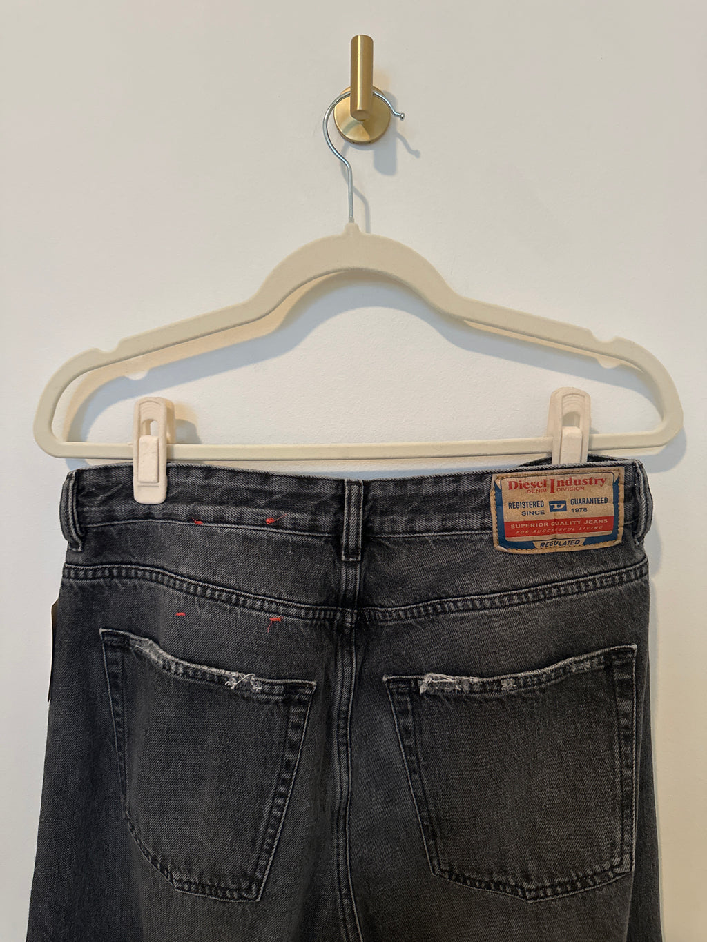 DIESEL Faded Black Wide Leg Baggy Jeans 28