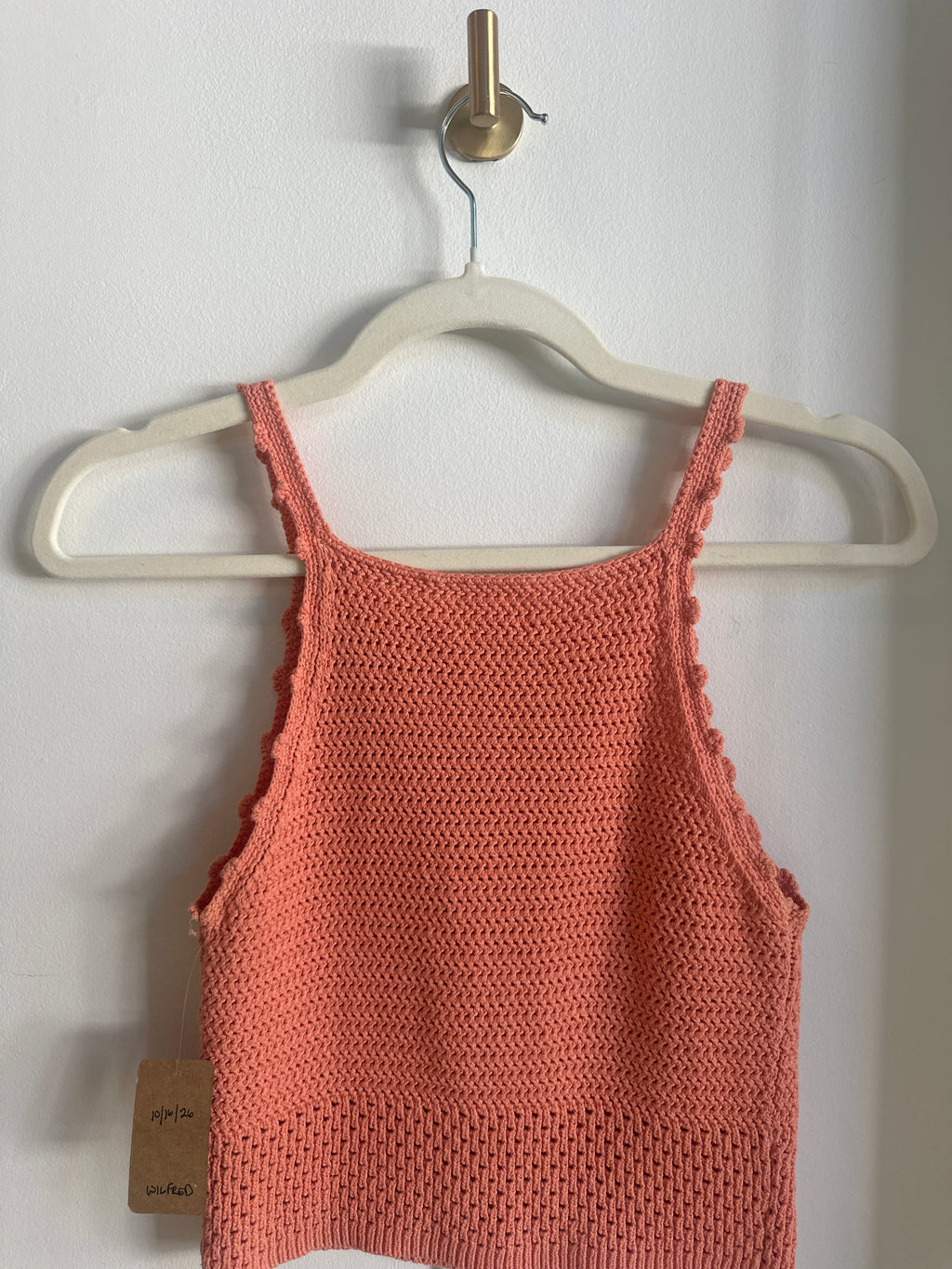 Wilfred Crochet Knit Crop Tank – Coral | Size XS