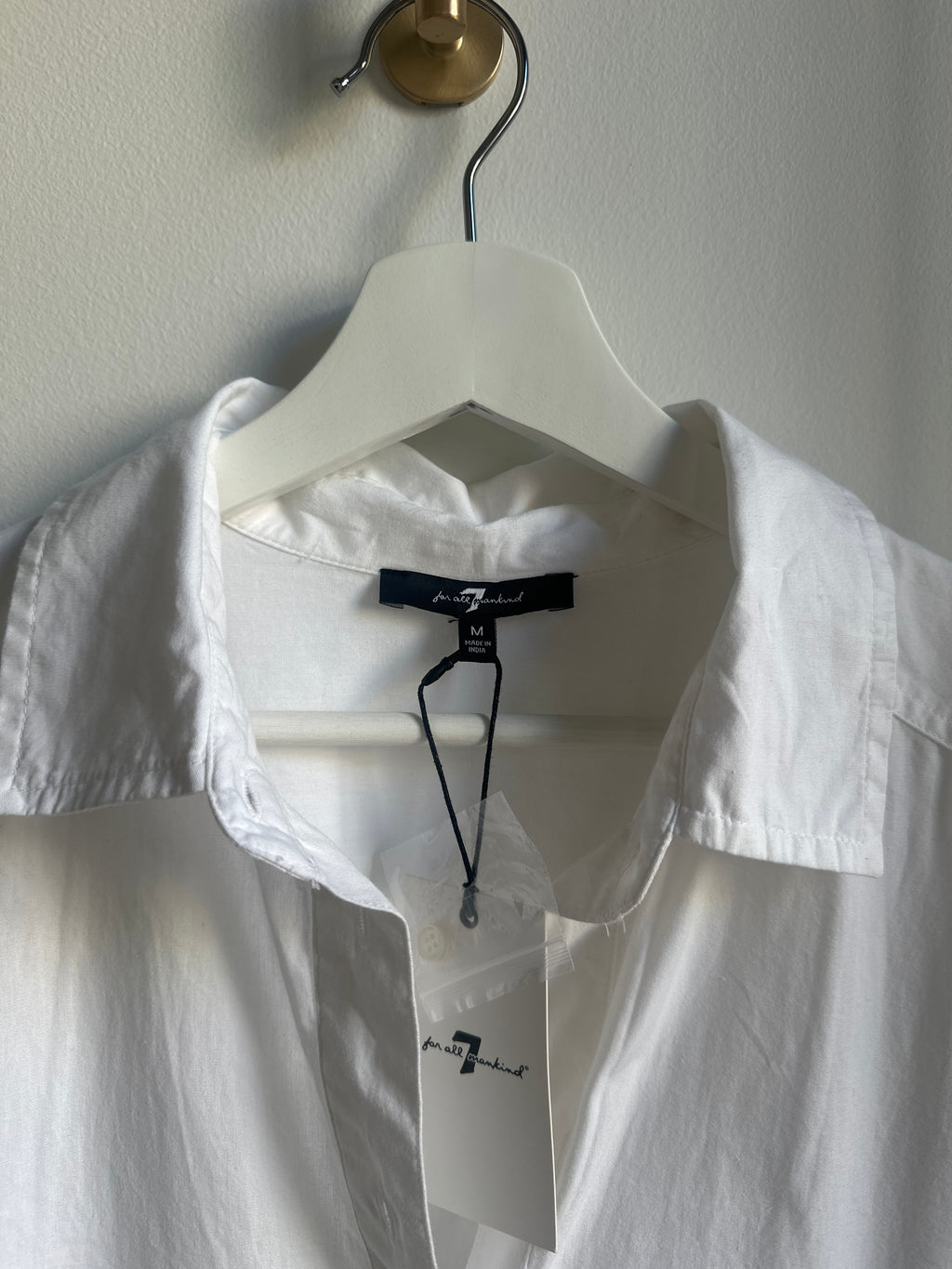 7 For All Mankind White Collared Shirt Dress – BNWT - Size M