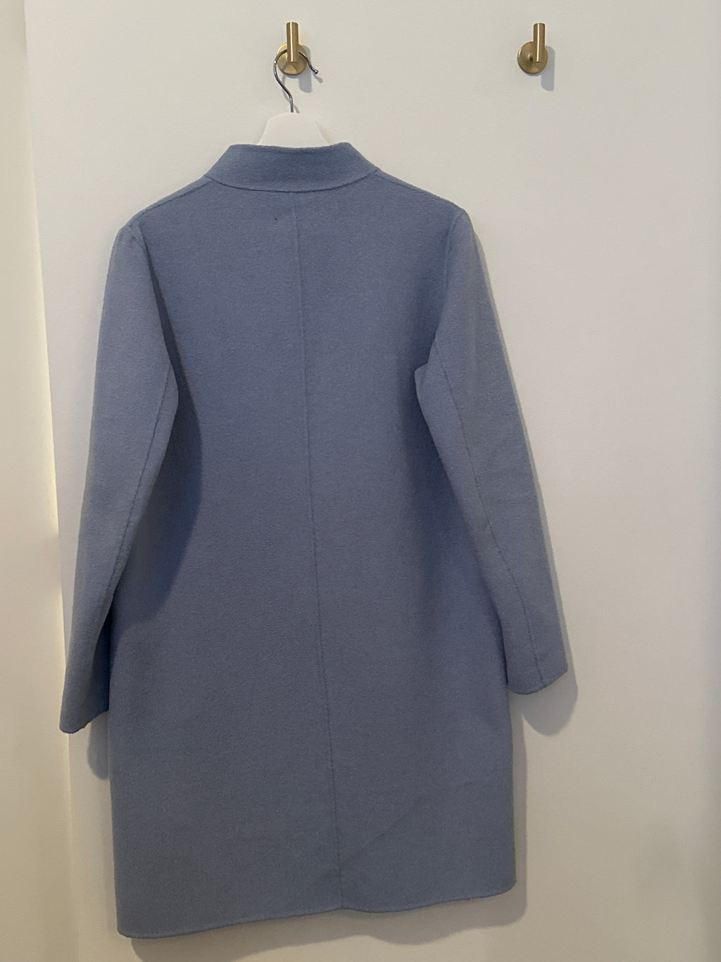 ZARA Powder Blue Single Button Stand Up Collar Coat