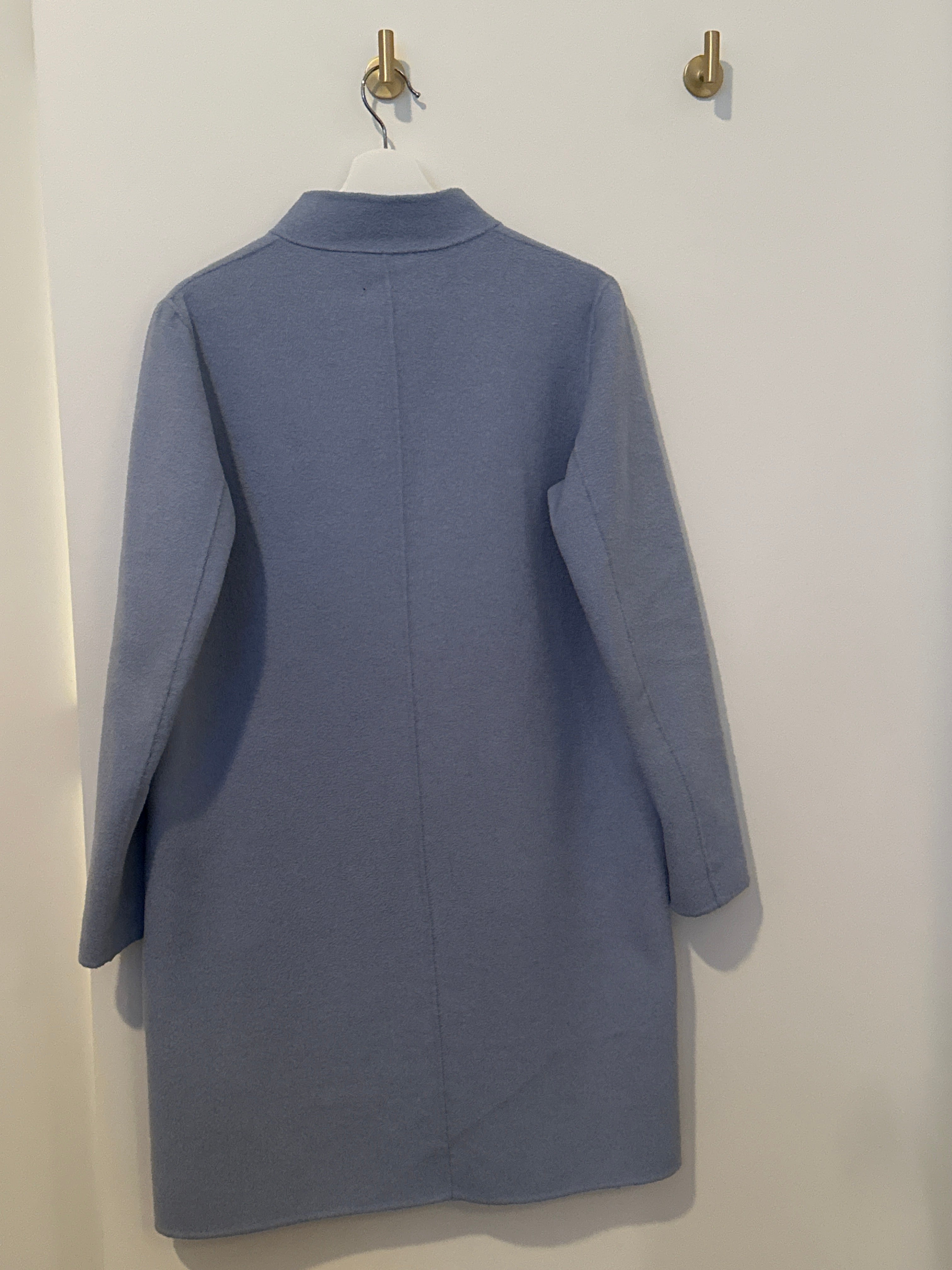 ZARA Powder Blue Single Button Stand Up Collar Coat