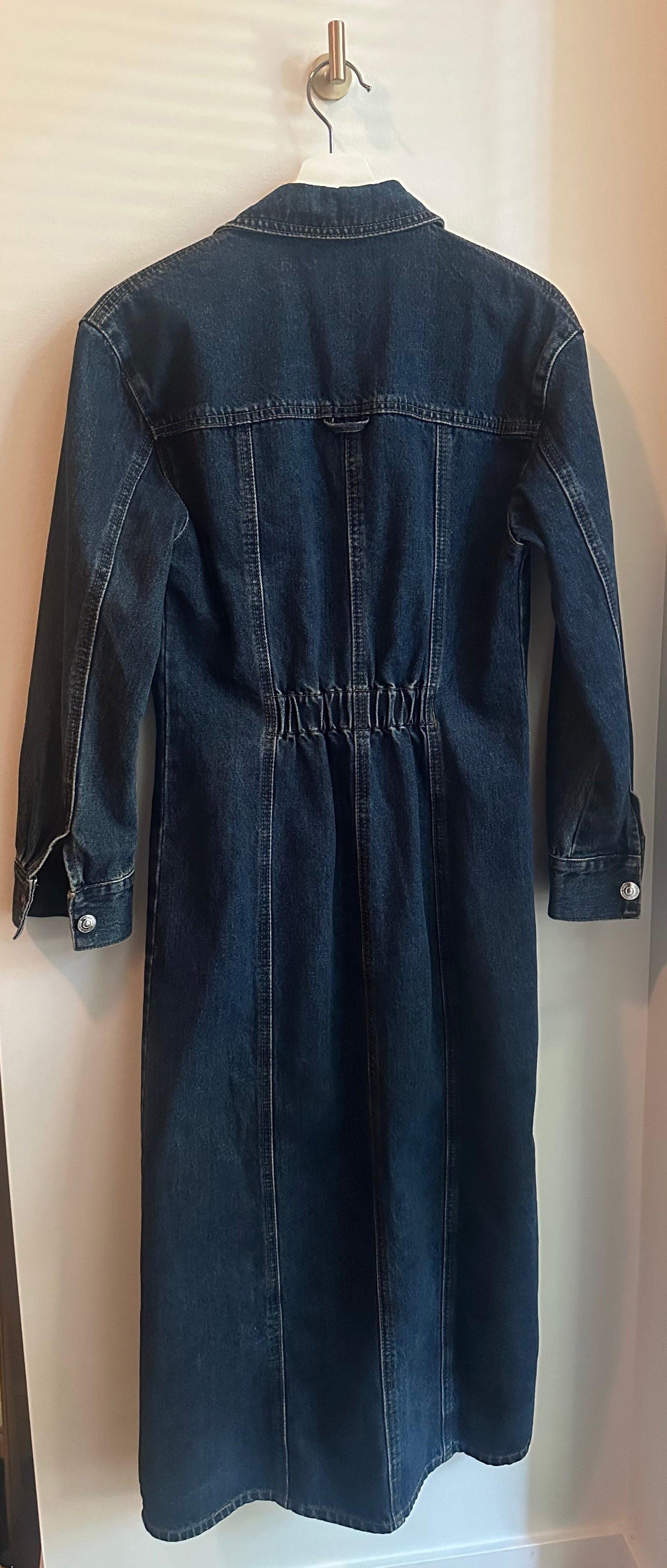 Steve Madden Maxine Denim Midi Shirtdress | Dark Indigo Denim | Size S