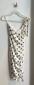 Lovers + Friends One-Shoulder Ruched Midi Dress
White & Black Polka Dot | Size Small