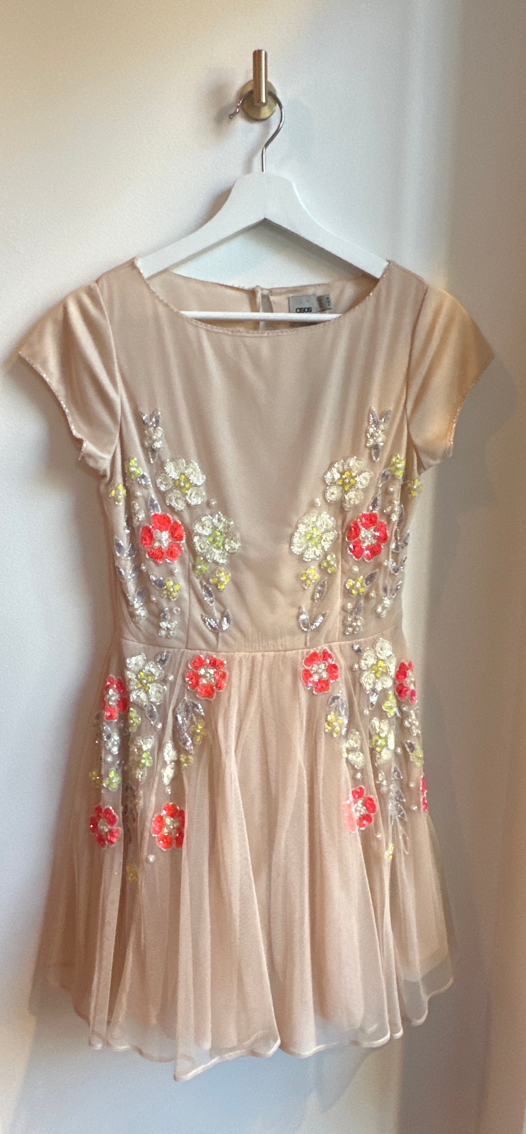 ASOS Sequin Appliqué Tulle Dress — Size 6