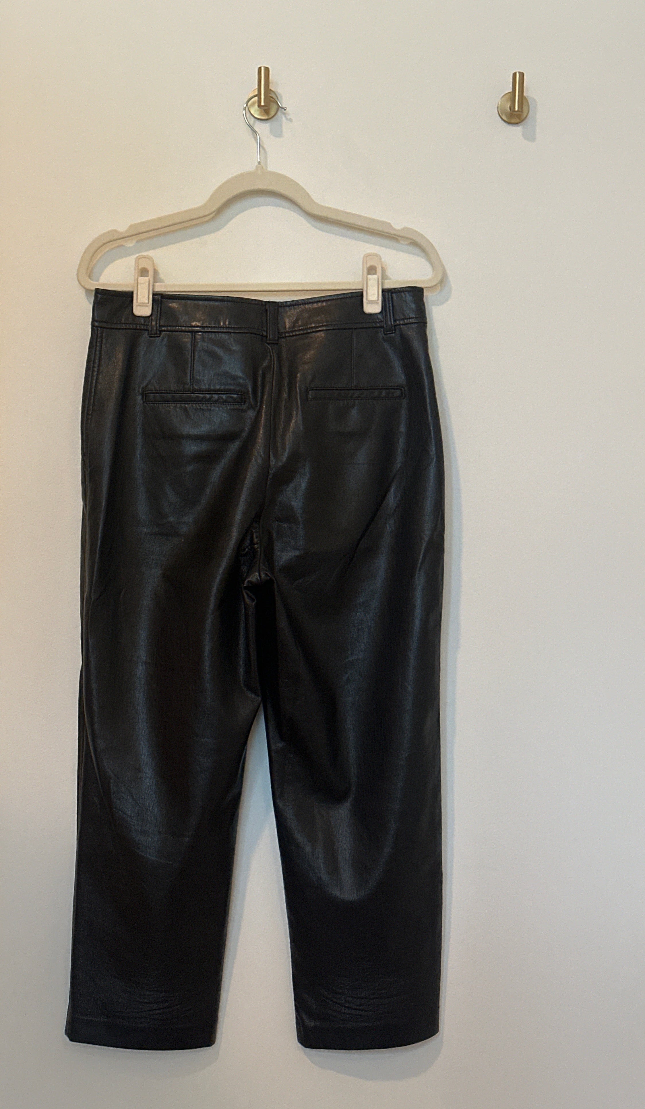 BABATON Vegan Leather Black Fly Front Trouser 10