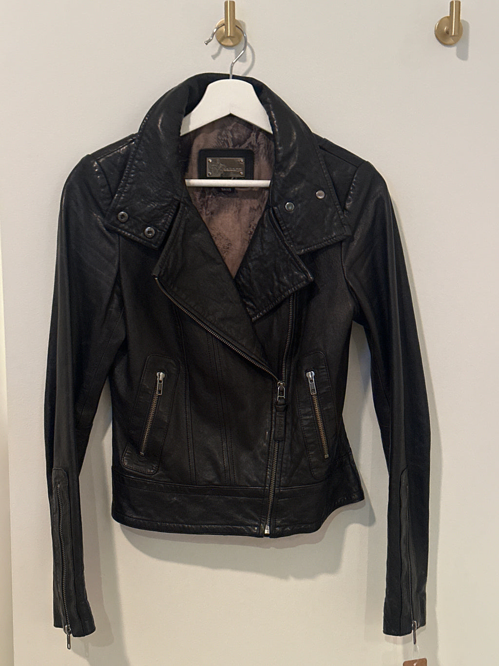 Mackage Black Leather Biker Style Jacket