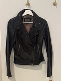 Mackage Black Leather Biker Style Jacket