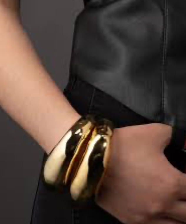 Jewelry Editorial Hinge Bracelets 14K Gold PVD- Recycled : Yellow Gold / Breeze