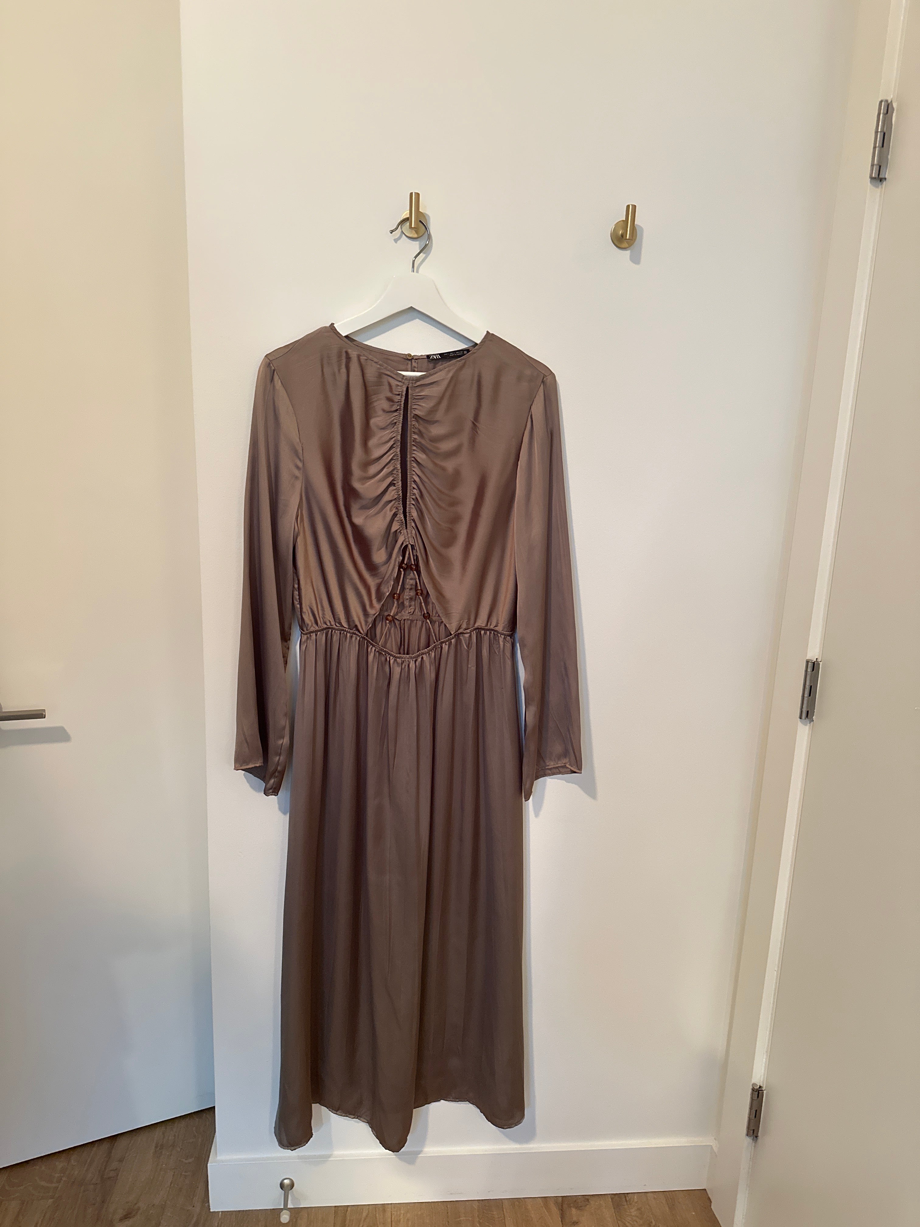 ZARA Creased Effect Cut-out Midi Dress Dress