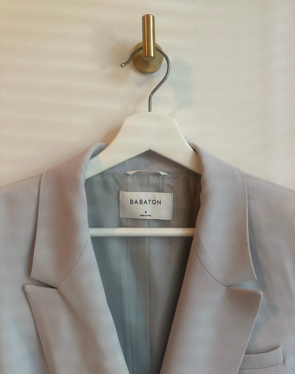 Babaton Oversized Double-Breasted Blazer | Dove Blue Grey | Size 6