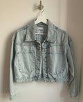 Zara Cropped Denim Jacket – Size S (Oversized Fit)