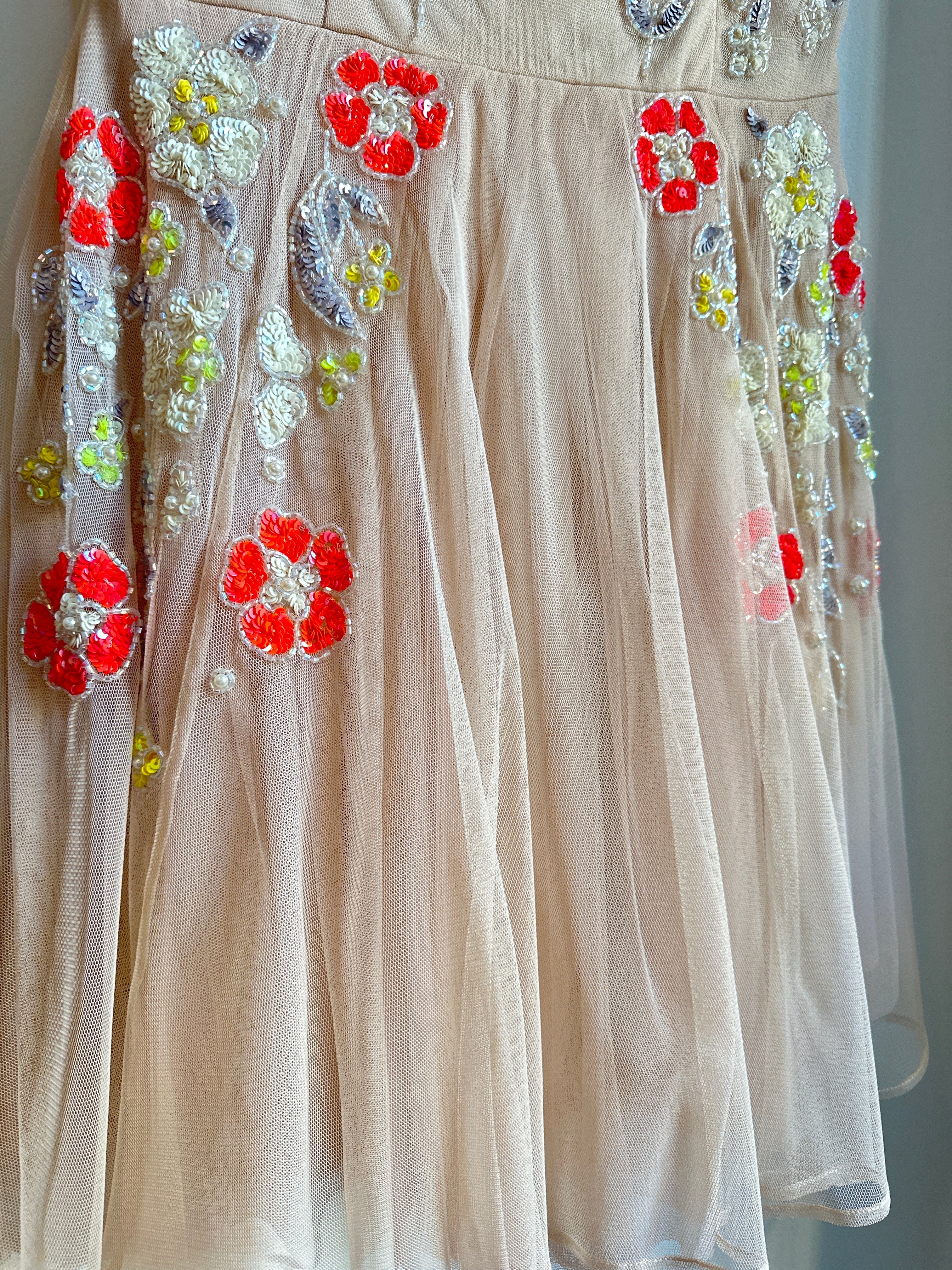 ASOS Sequin Appliqué Tulle Dress — Size 6