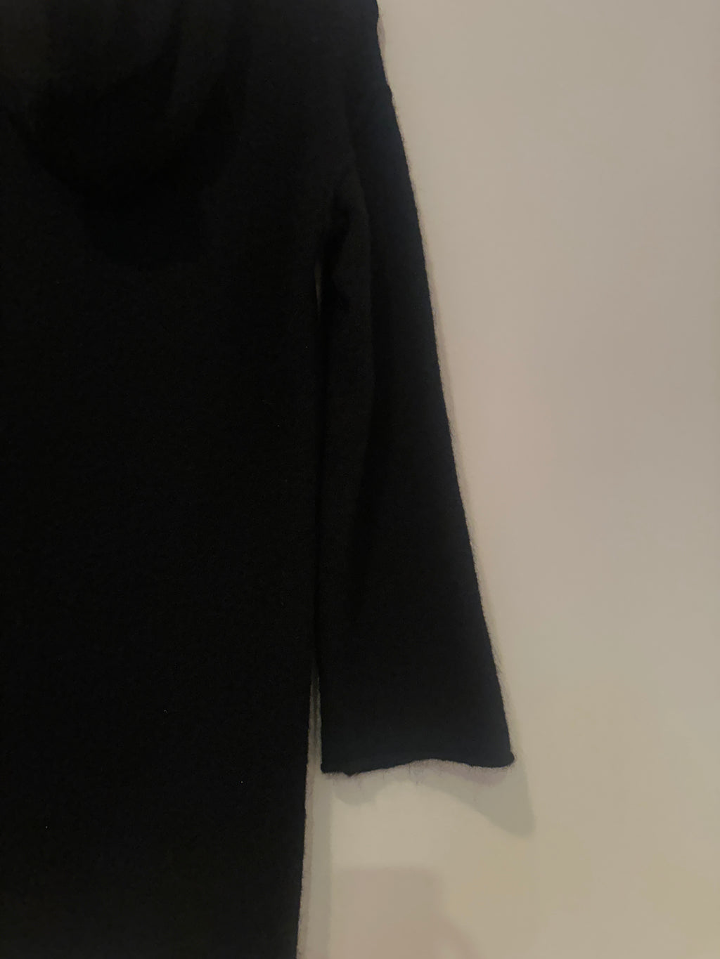 WILFRED FREE OVERSIZE BLACK ALPACA WOOL HOODIE DRESS XXS