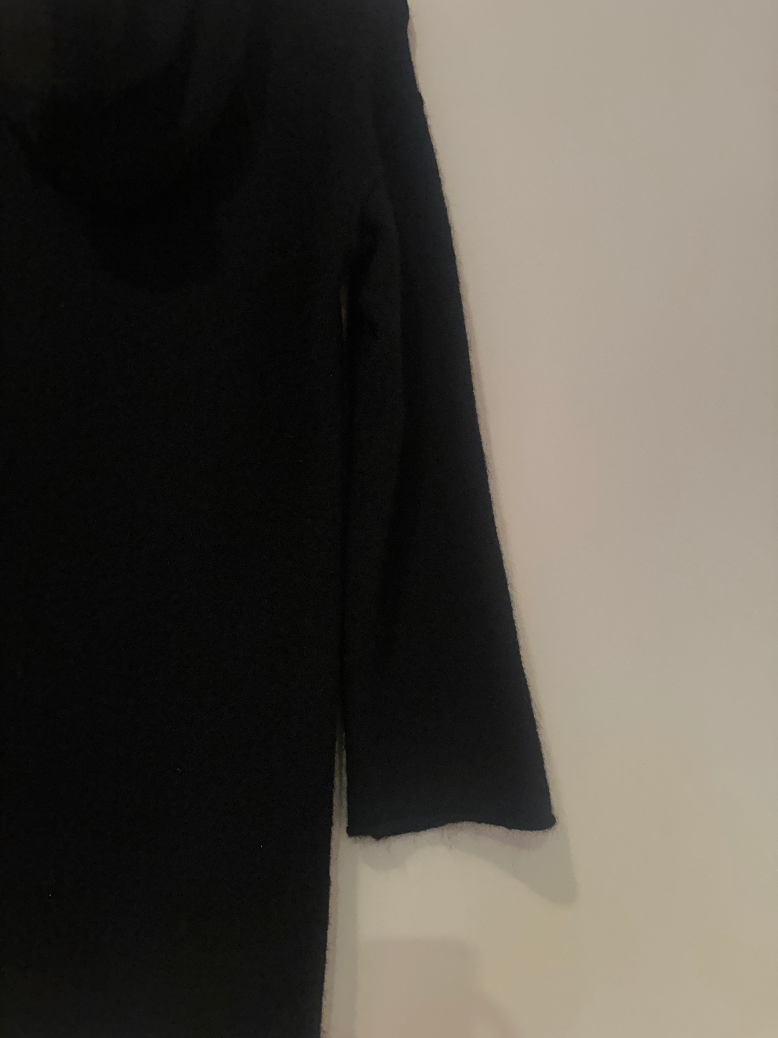 WILFRED FREE OVERSIZE BLACK ALPACA WOOL HOODIE DRESS XXS