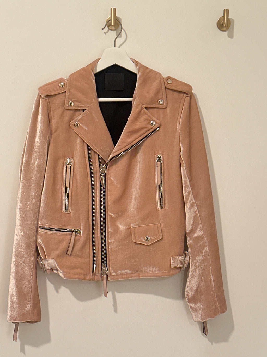 Guiseppi Zanotti Crushed Velvet Biker Jacket