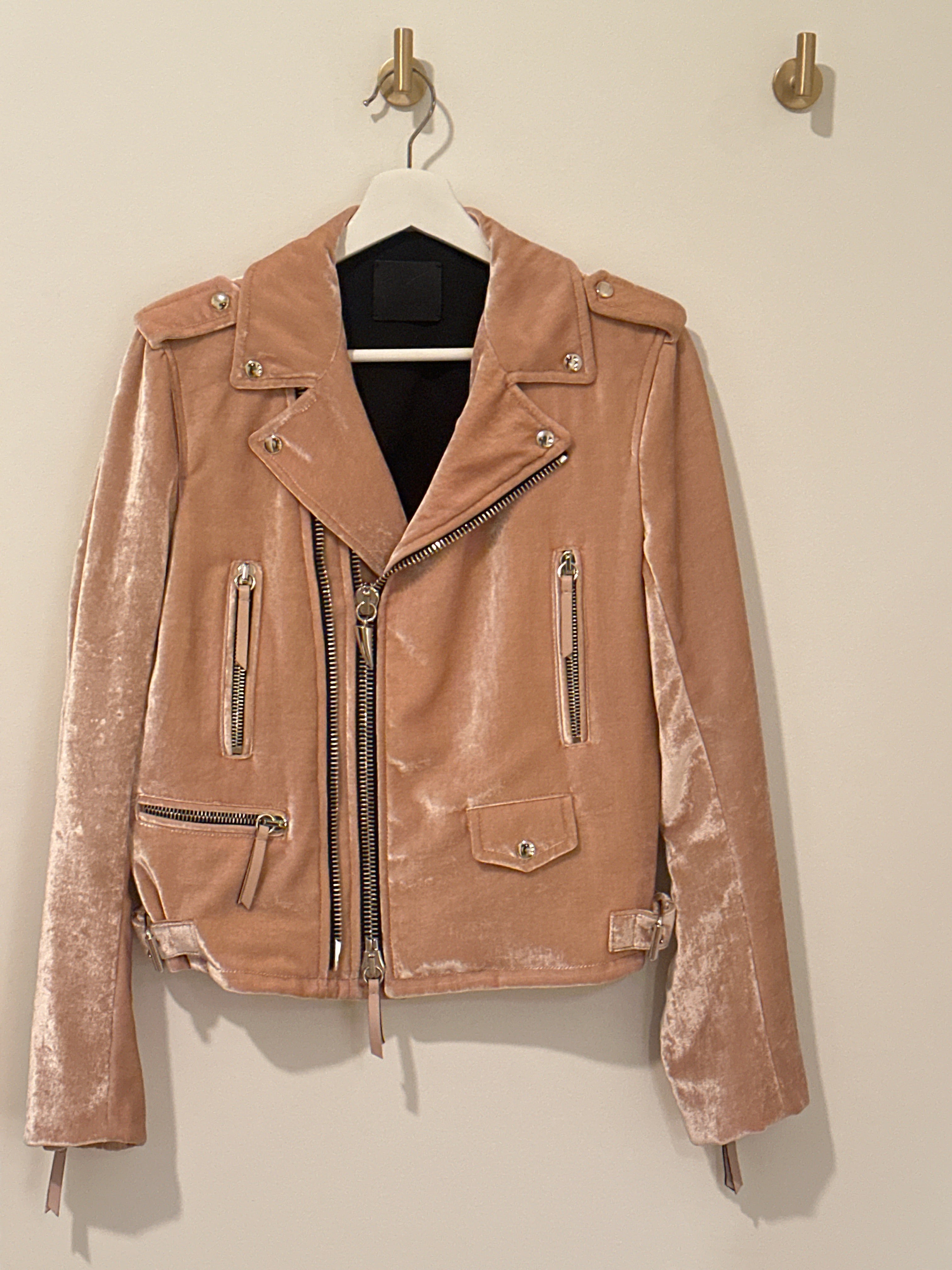 Guiseppi Zanotti Crushed Velvet Biker Jacket