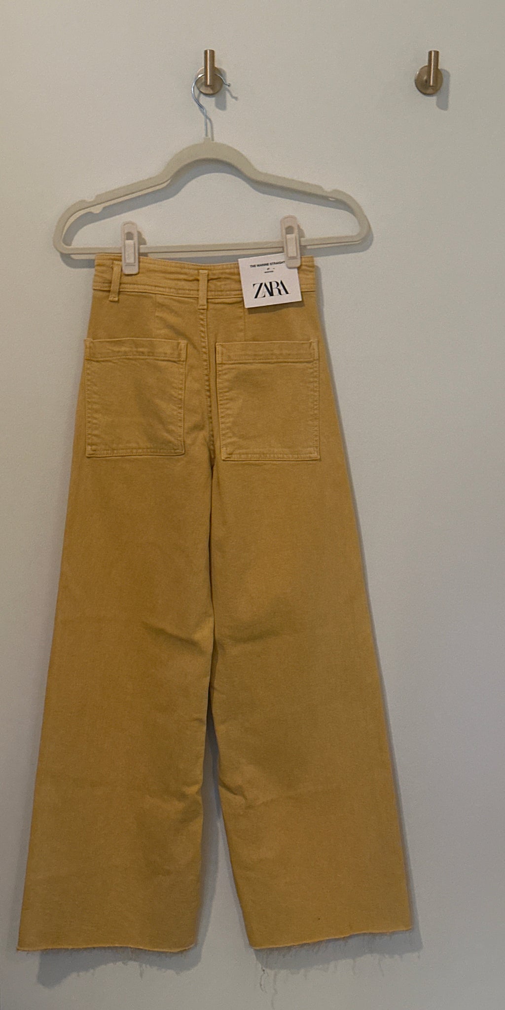 ZARA Mustard High Rise Relaxed Leg Jean